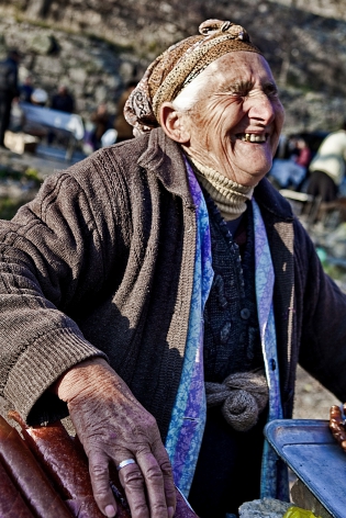  Armenian old woman on the public market. Armenia 2009.