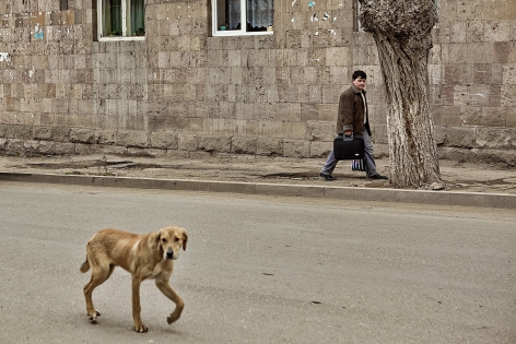   On the streets of Ijevan. Armenia, March 2010.
