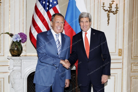  The meeting of Minister of Foreign Affairs of Russia Sergey Lavrov and U.S. Secretary of State John Kerry, Paris, June 5, 2014